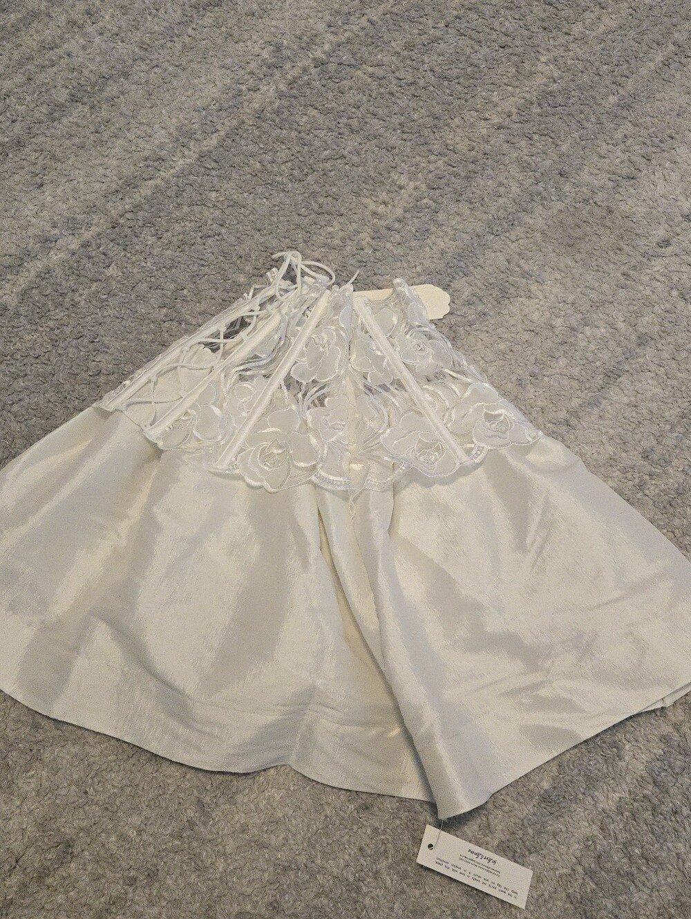 For Love & Lemons White "Blushing Blooms" Corset Satin Mini Skirt Skort - Size S - Picture 5 of 10